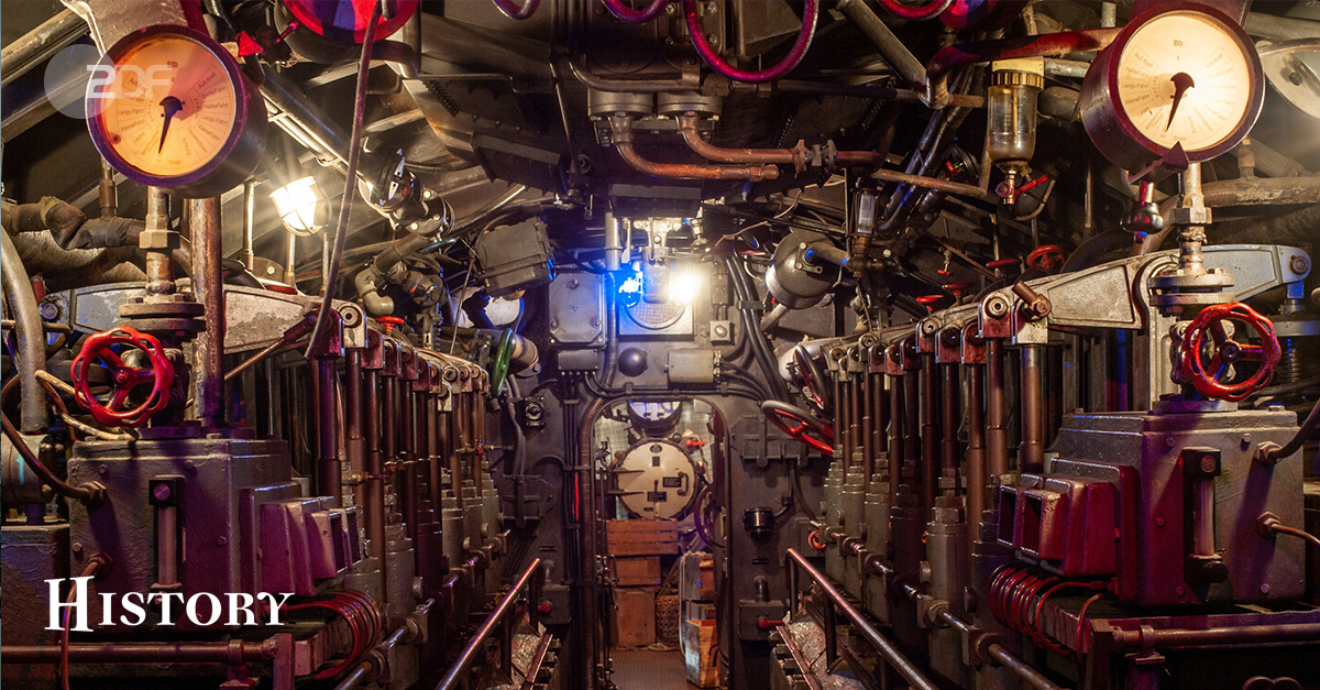 "ZDF-History: Das Boot - Die Dokumentation. 1. Jäger": Maschinenraum eines U-Bootes. Freitag, 22:10 Uhr im ZDF.
