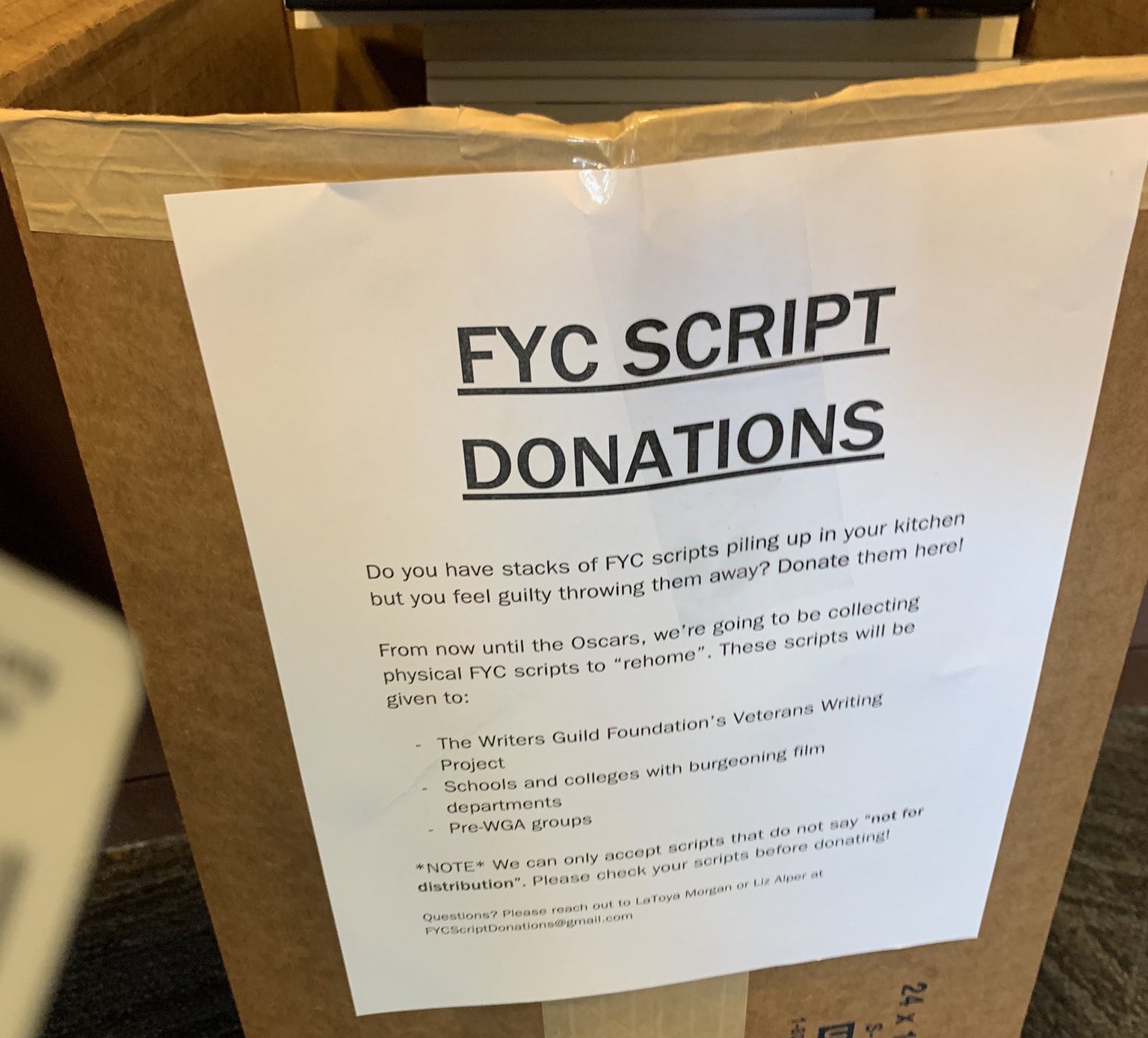 LaToya Morgan on X: The WGAW FYC script donation steps are as