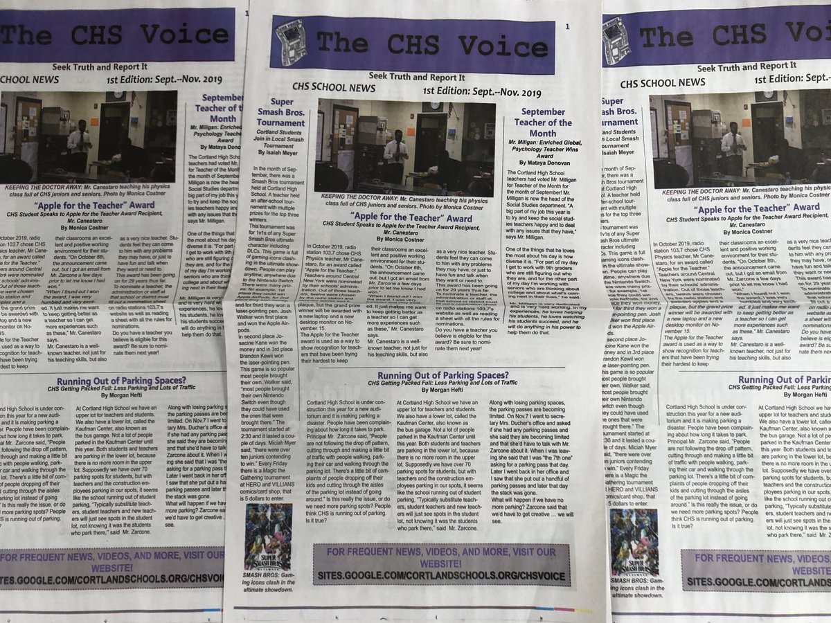 CECSDistrict's tweet photo. Read more about @CHS_Voice @CECSD_HS and @growingwithgiff  Journalism class! https://t.co/KlB0yZIxjq #WeAreCortland #AllMeansAll https://t.co/iOICD4ATvu