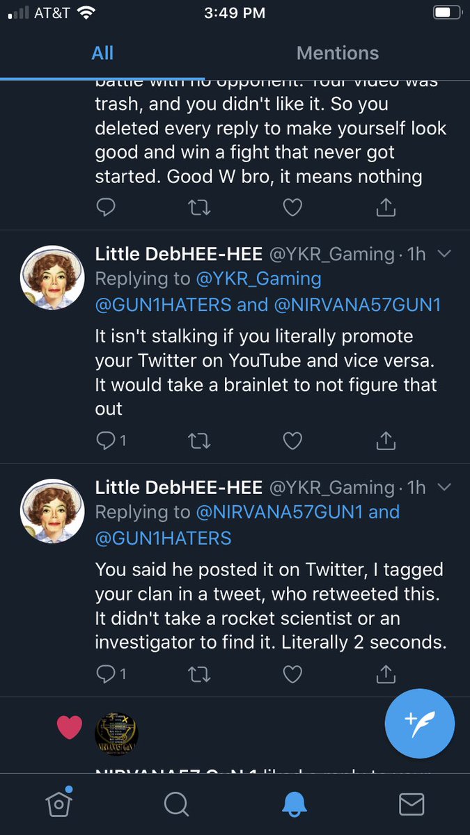 GUN1HATERS's tweet photo. Hey guys, just wanted to make an example how easy it to troll nerds like @YKR_Gaming into a rage so passionate they probably smash their phones LOL. (Over a game LOL) I got this guy wrapped around my finger. #embarrassing https://t.co/uf1yZT72u6