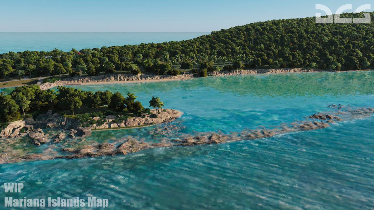 GrowlingAim9's tweet photo. New DCS map of the Mariana Islands is looking really good, and this one is free. Granted is mostly water but we do get a few cool islands like Guam, Saipan, Tinian and a few others. #DCSWorld https://t.co/zo4Fs4njlQ