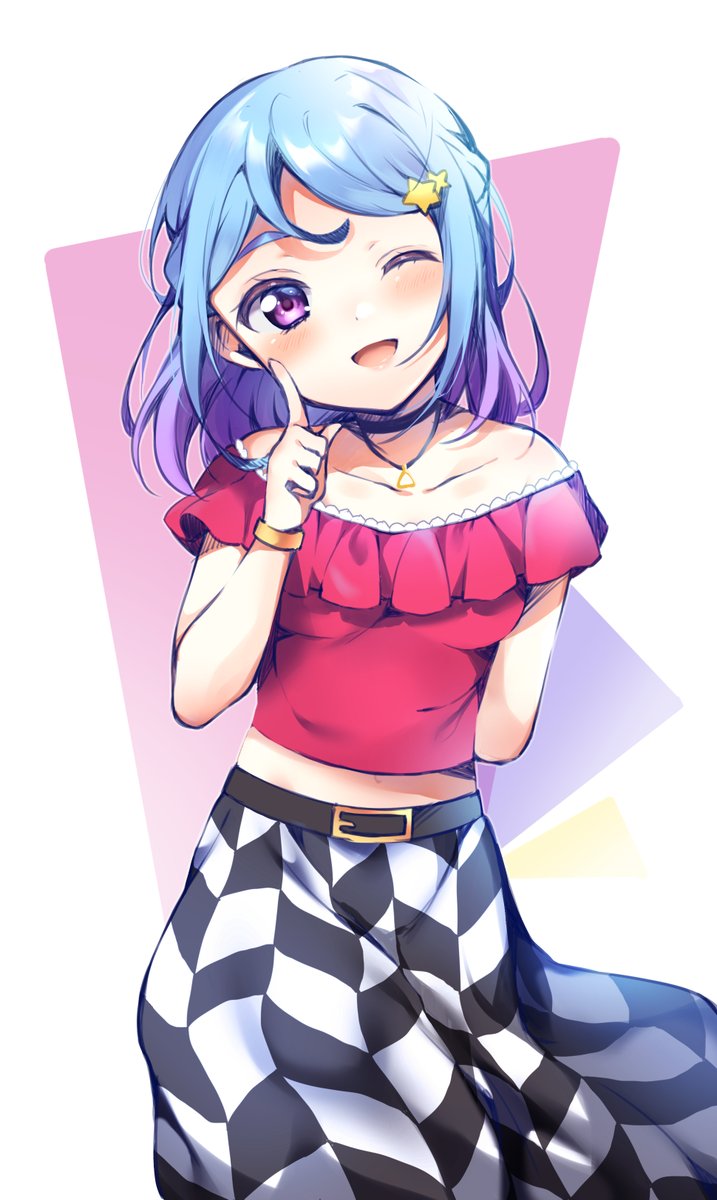 リクエスト頂いたジオメトリックカラーコーデの湊みおちゃん みおちゃん描く機会あ うさおのイラスト