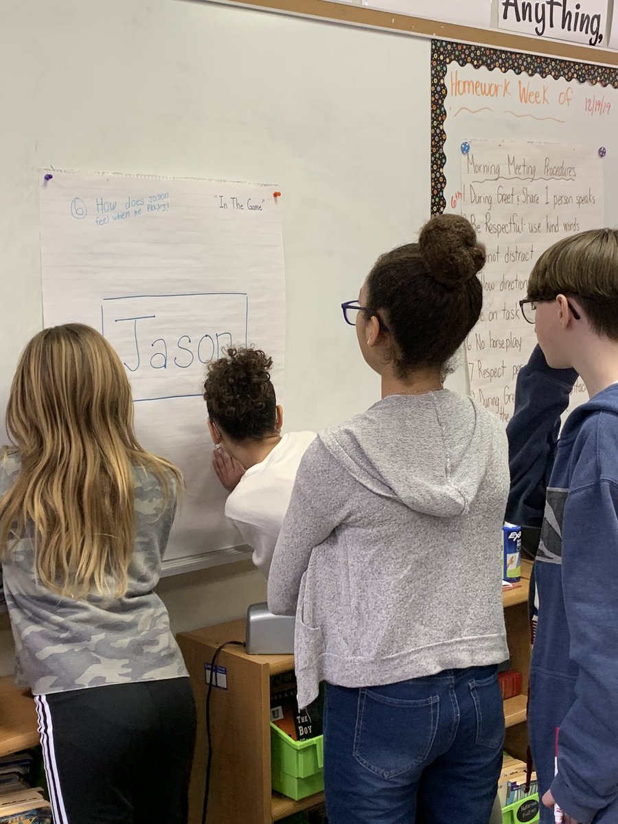 Our 6th graders are having a Silent Conversation about the story “In the Game”. <a href="/FSDVikings/">Farmingdale School</a> <a href="/FSD_ADickinson/">Amy Dickinson</a>