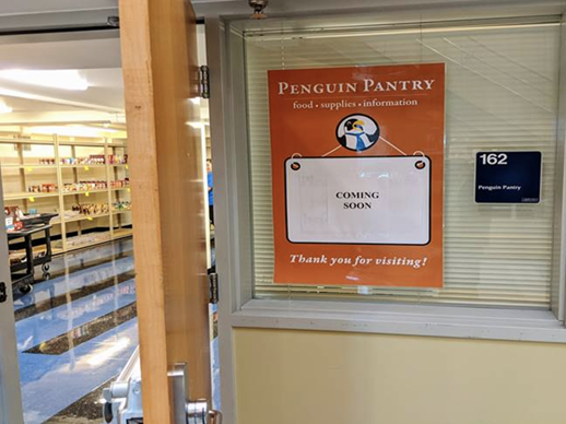 ClarkCollege's tweet image. STUDENTS: When Winter Term starts (Monday 1/6), the Penguin Pantry will have a new home in PUB 162, right next to Student Life. Winter hours: M-Th 11a-2p &amp;amp; Tues nights 4:30-6p.