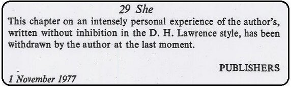 #9Surprisingly, an entire chapter titled “She” was withdrawn by the author in the last minute due to the contents being “intensely personal”.