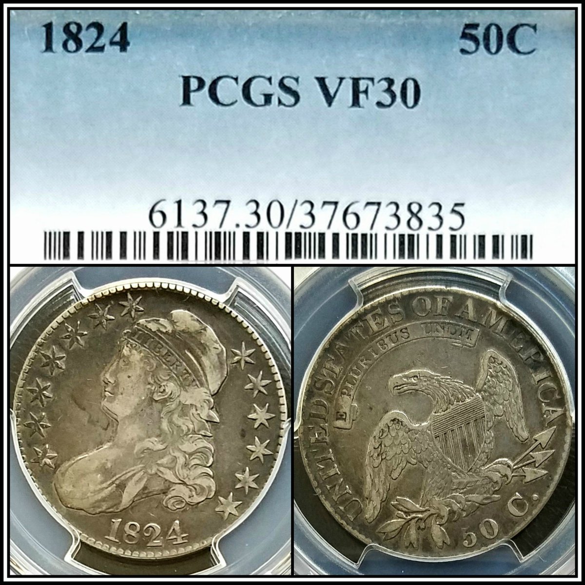 Apex_Collecting's tweet image. 😍 Nice Capped Bust Half Dollar with #doubling on Lady Liberty's face &amp;amp; neck.

#doubled #cappedbust #busthalf #busthalfdollar #cappedbusthalfdollar #1800s #19thcentury #1820s #classic #classiccoin #vintage #halfdollar #50cent #50cents #50c #ladyliberty #liberty #vf30 #veryfine