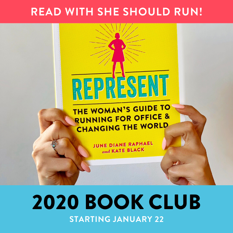 SheShouldRun's tweet photo. We’re launching our BRAND NEW book club 📚! Turn the page in 2020 with us and receive a discount on our first read, Represent by @KateBlackDC and June Diane Raphael 👏.  https://t.co/HdRrUbYfNq #BookClub #ReadThis https://t.co/8w74FE5QEP