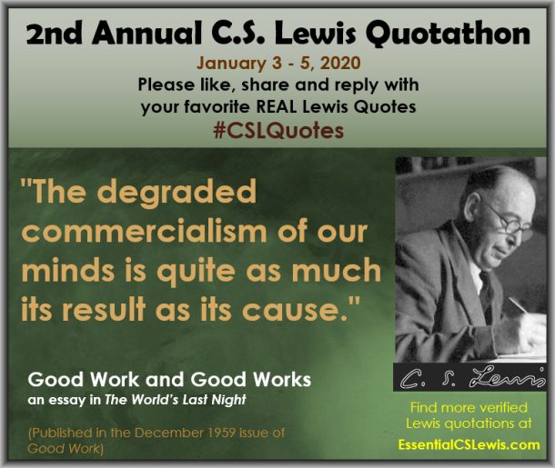 EssentialLewis's tweet photo. The 2nd Annual C.S. Lewis Quotathon is happening NOW. Share your favorite Lewis quotes!
#CSLQuotes https://t.co/j9GUZ0QvbI