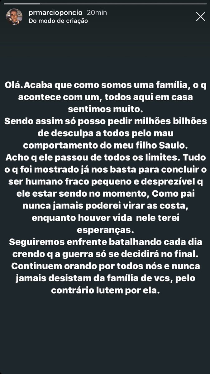 ALFINETEI's tweet image. pai do saulo se pronunciou sobre a pulada de cerca do filho