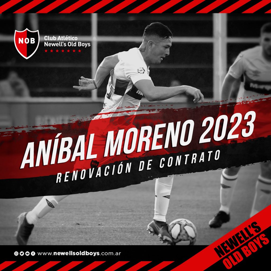 OrgulloRojine74's tweet photo. #Renovaciones |🖊️📋HAY MORENO PARA RATO.

El Club Atlético Newell's Old Boys informa que este viernes, se firmó la renovación contractual de Aníbal Moreno. El nuevo vínculo extenderá un año el firmado anteriormente y será hasta el 30 de junio de 2023. https://t.co/GHRD3fmVbb