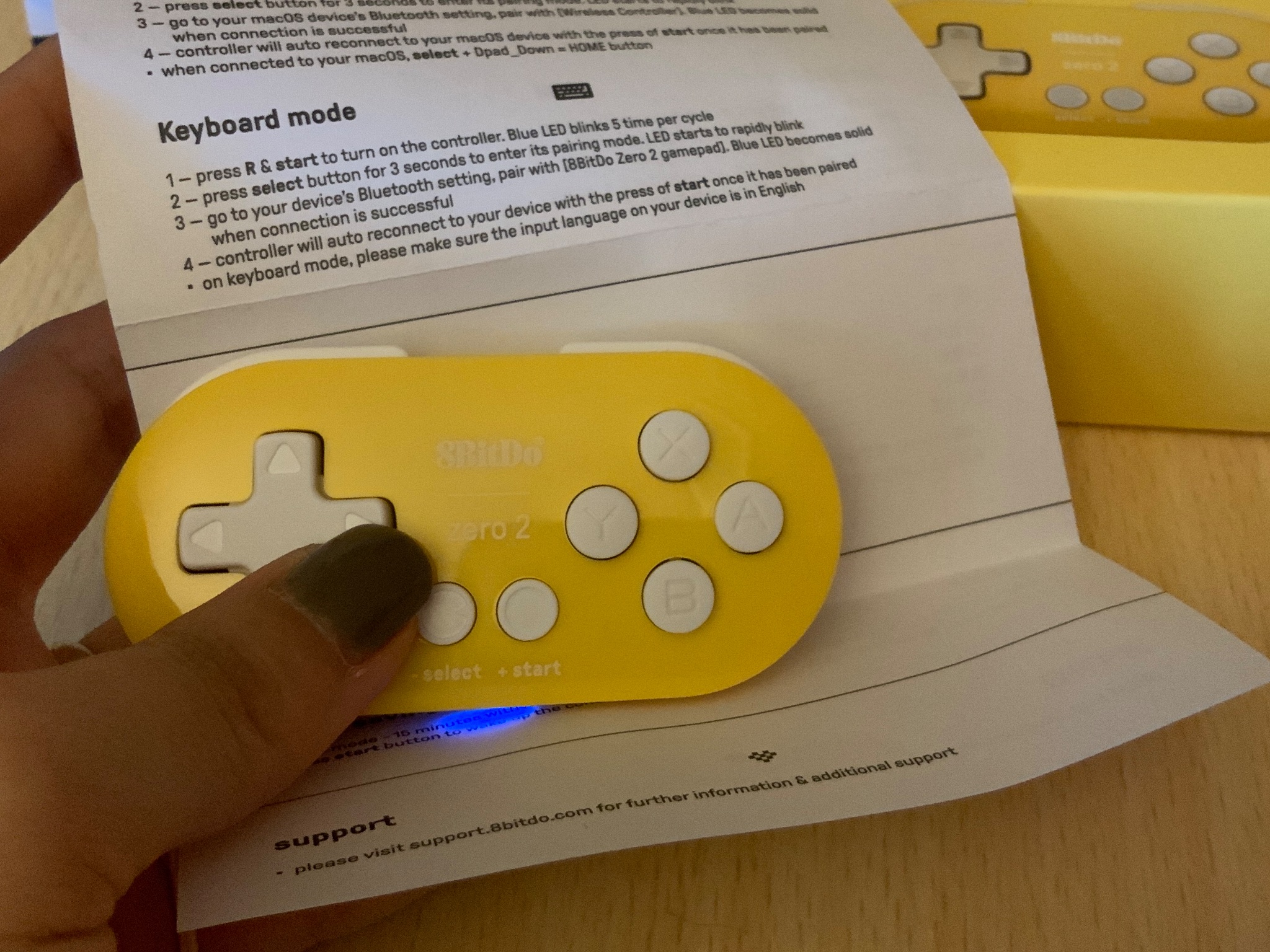 Irene Koh Update Got The 8bitdo Zero2 To See If It Works The Same It S Follow The Instructions For Keyboard Mode Pairing Start R Then Hold Select Until