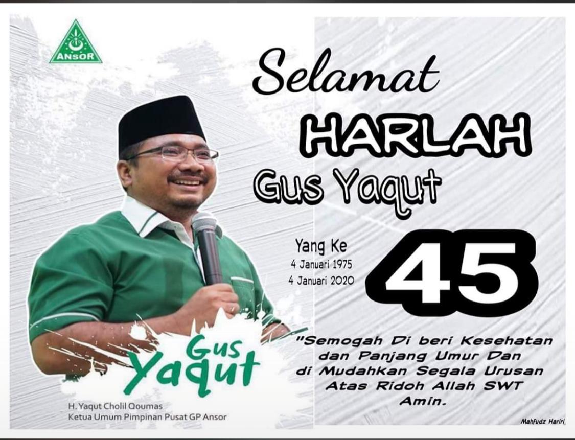 Official_Ansor's tweet photo. Happy Birthday Ketua Umum PP GP Ansor Gus Yaqut

Semoga di beri Kesehatan dan Panjang Umur serta dimudahkan segala urusan atas Ridoh Allah SWT. Amin

@GPAnsor_Satu
#KitaIniSama 
#Gusyaqut https://t.co/0HQcrDwHxR