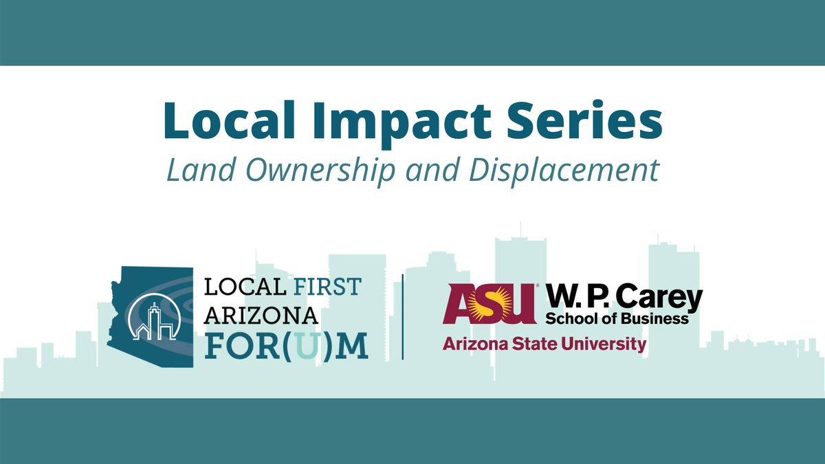 LocalFirstAZ's tweet image. People like to say you win some, you lose some. But when it comes to land ownership and displacement, what can our community do to ensure at-risk areas win more and lose less? Join our discussion with @WPCareySchool on January 16th. #LocalFirstAZ 
👉bit.ly/36iQEX4