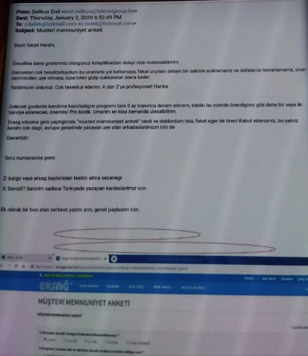 Üyemiz Erol beyden gelen mail beni çok mutlu etti.Güzel dilekleri ve ònerileri için teşekkür ediyorum.Birkere daha anladımki biz Avrupada çok emek veriyoruz,çünkü hedefimiz:kaliteli bir ekiple doģru ürün anlatarak ve üye takibini yaparak büyümek.