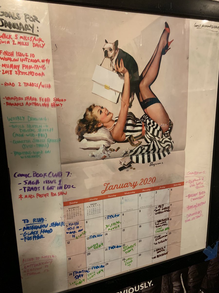Samuraiox's tweet photo. Going with a sophisticated pinup calendar this year - reset the accomplishments for this year as we are already into the thick of it!!! #Ox2020 https://t.co/JdbtNc0WjW