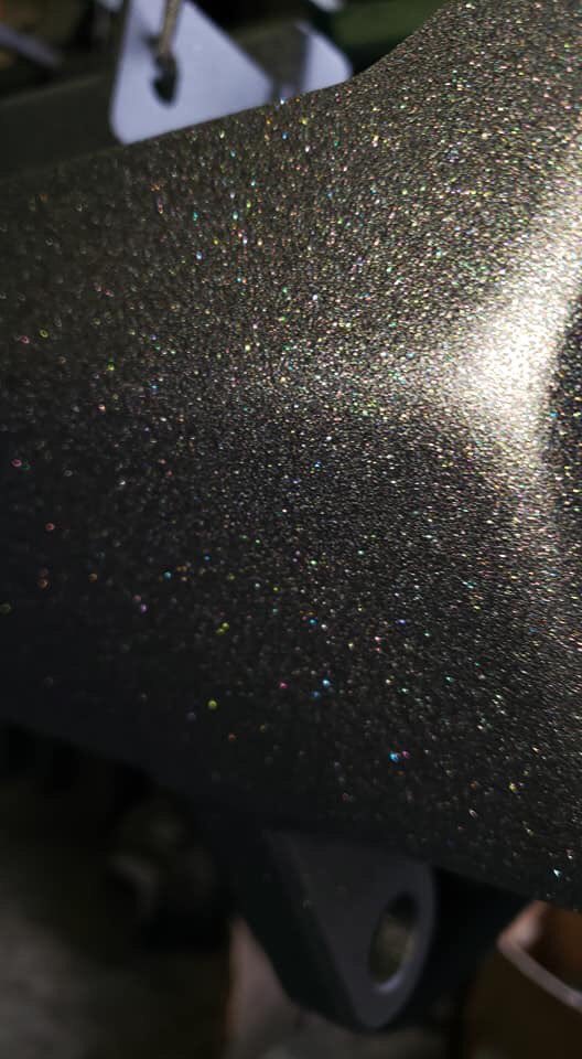 SunsetPowderInc's tweet photo. Prismatic silver cast on this Jeep Bumper. Look at that sparkle! ✨ https://t.co/JkTxjFeJvN