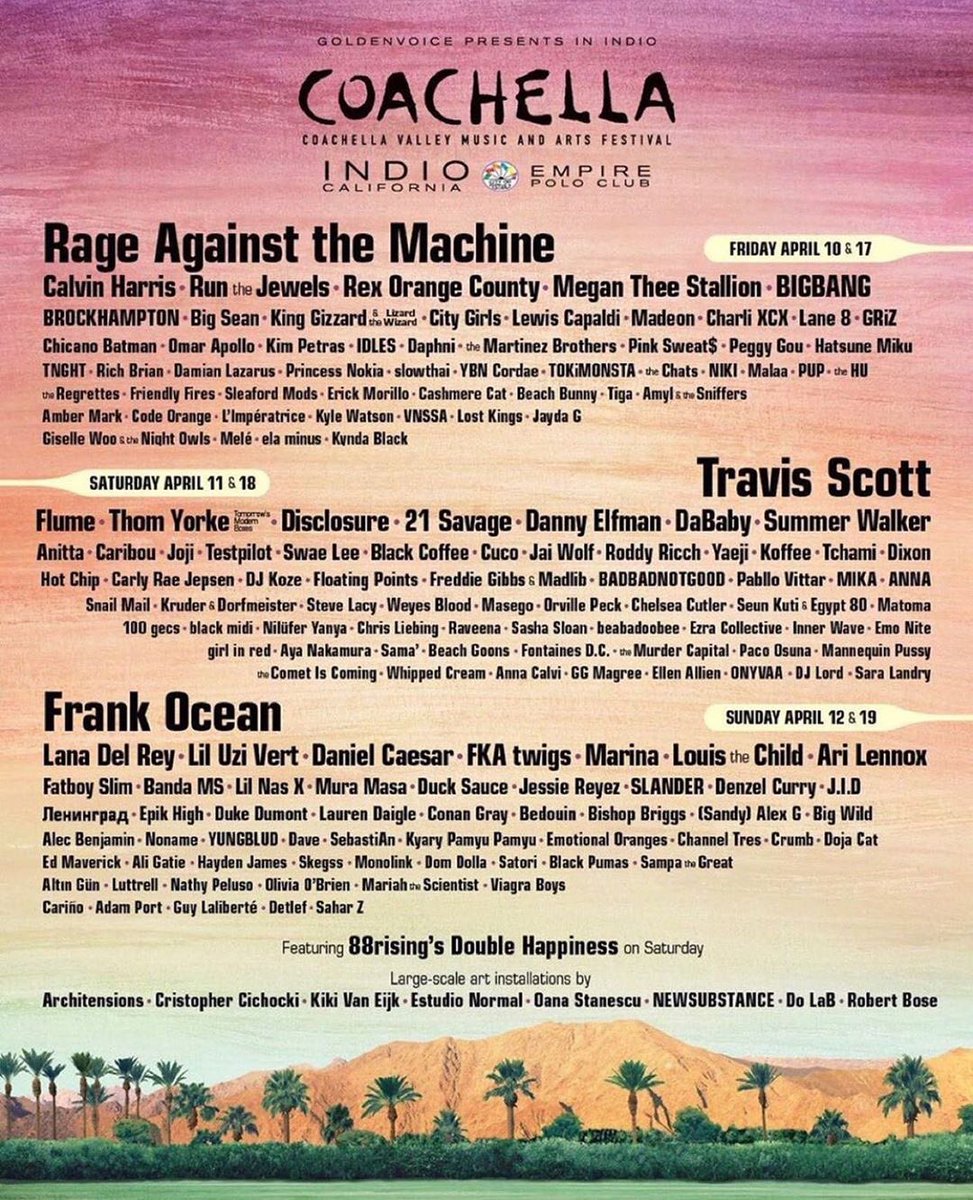 Who are you most excited to see <a href="/coachella/">Coachella</a> 2020? #coachella