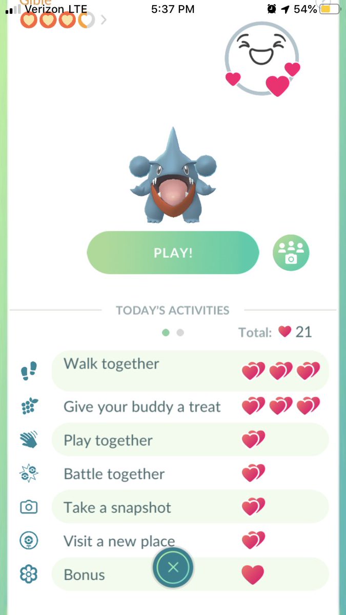 SkaterTrance's tweet photo. Progressing well with my gible! And yes this is all without spending money on a poffin berry, how far are you guys??? #buddyupdate https://t.co/K9cQrGbGjL