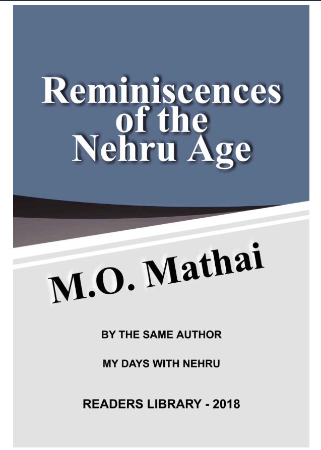 “Reminiscences of Nehru Age” written by M.O. Mathai,who had served as Nehru's special assistant(PA) for almost a decade & a half (1946-1959),banned by  @INCIndia in India,it gives the reader some first hand information on several shocking anecdotes,facts & historical references.  https://twitter.com/ErRayonkiran29/status/1213172900091445248