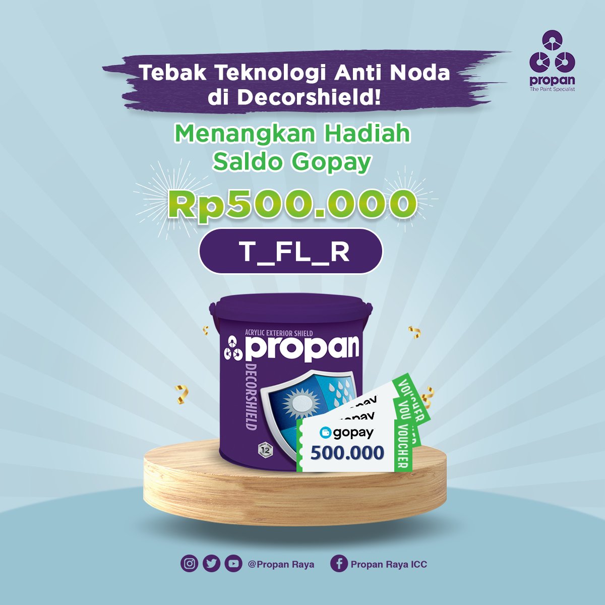 propanraya's tweet image. Ada satu teknologi andalan di produk Decorshield yang bikin cat ini nggak gampang kotor dan membersihkan dengan sendirinya.

Ketik namanya di kolom komentar, dan dapetin hadiah saldo Gopay senilai Rp 500 ribu buat lima orang pemenang!