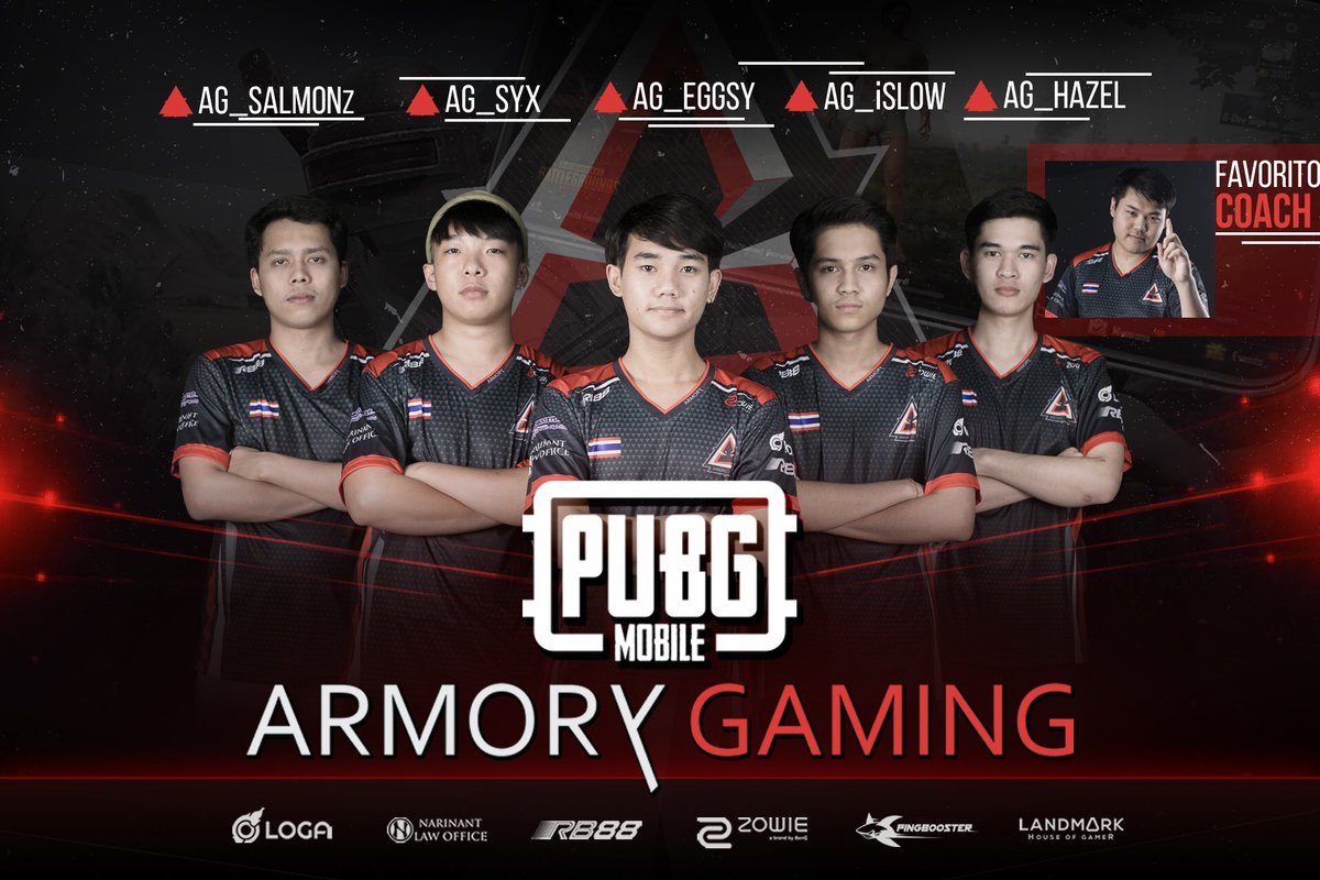 ag_armorygaming's tweet photo. AG PUBG Mobile lineup is ready to be announced here.
.
AG_Syx
AG_Eggsy
AG_iSLOW
AG_HAZEL
AG_SALMONz (sub)
.
Favorito (Coach)
.
The team was formerly known as Snow Lynx and now has been recruited by AG. Welcome to AG.
#PUBGM #RB88 #Landmark
#Zowie #LOGATHAILAND #Pingbooster https://t.co/CWbllJceHH