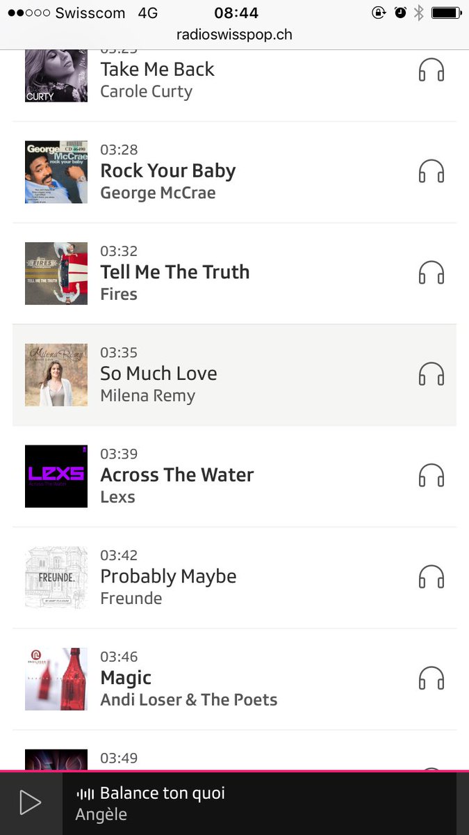 My song goes on air on radio swiss pop...
Ma chanson est sur le programme de radio swiss pop...