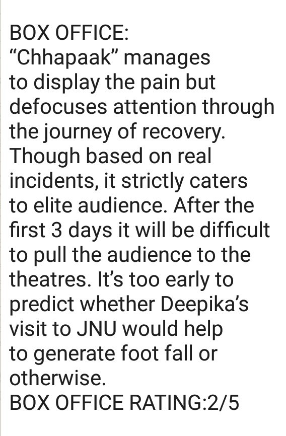 saraswathi1717's tweet photo. #Chapaak #BollywoodReport #Starmag #Aneez https://t.co/6HKLqW2kFB