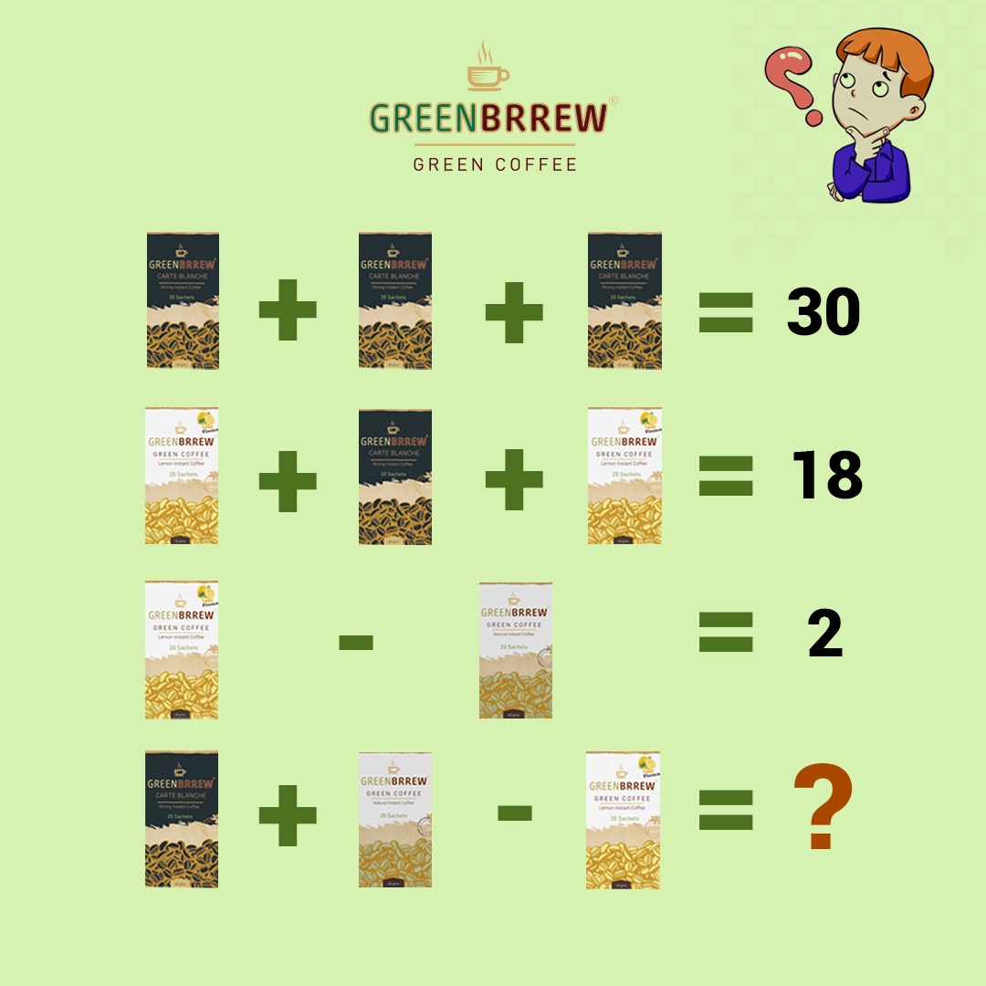 Greenbrrew's tweet photo. Contest Alert!
1. Follow @GreenBrrew 
2. Tag 3 friends and submit your answer to the equation in the comments below
3. Stand A Chance To Win!! 🏆
5 lucky contestants who guess the correct answer will win a Gift Pack.
Take part in our contest running from the 11th-14th of January. https://t.co/WlELCOlNgY