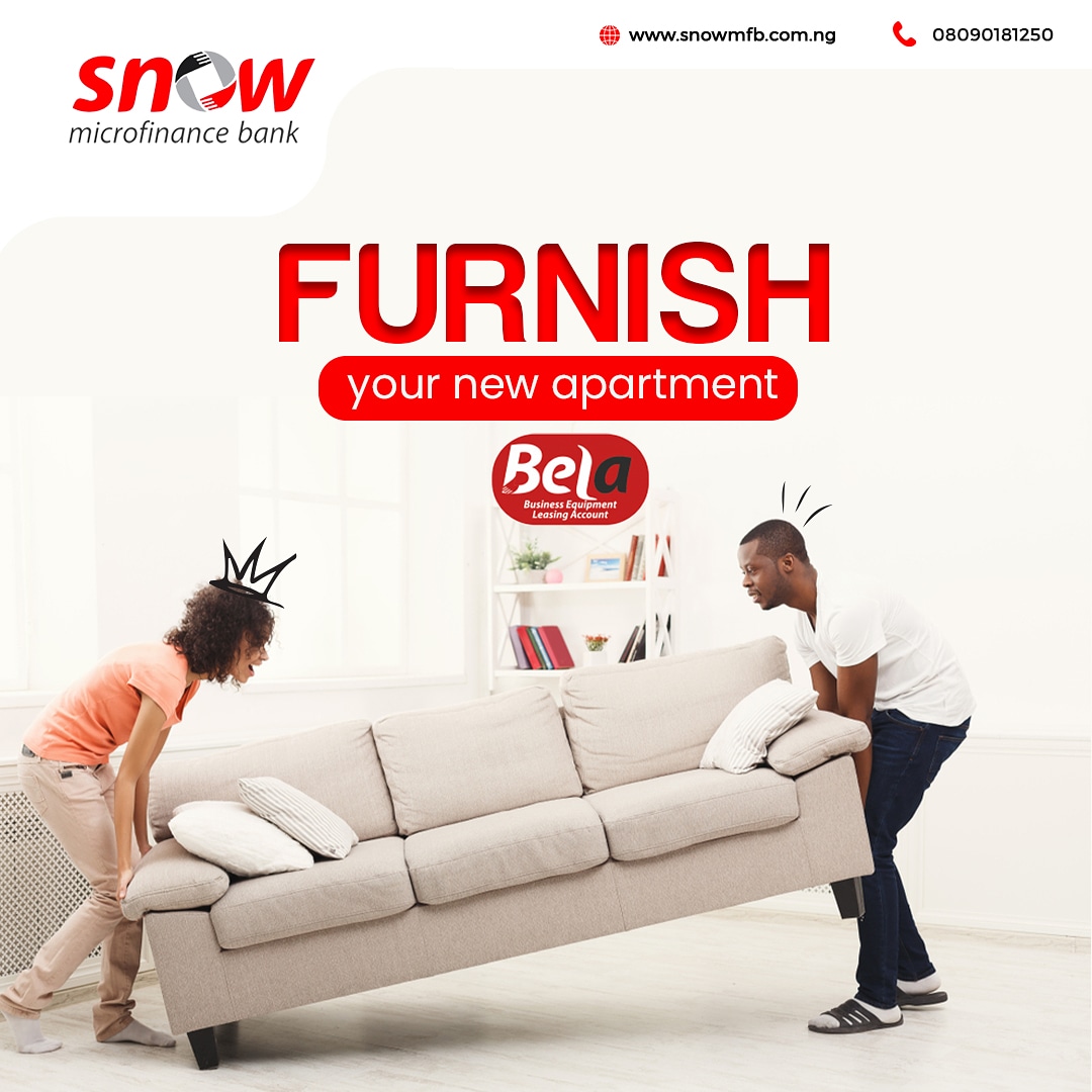 snowmfb's tweet photo. Our Business Equipment Account (BELA) loans are available to growing businesses and individuals who need to make huge financial down payments to buy appliances, equipments and assets.⁣

Is this you? Dial 09096996404 and talk to Toyin about Bela loans.⁣
 #SnowMFB #Bank #Loan https://t.co/N849Yk60PL