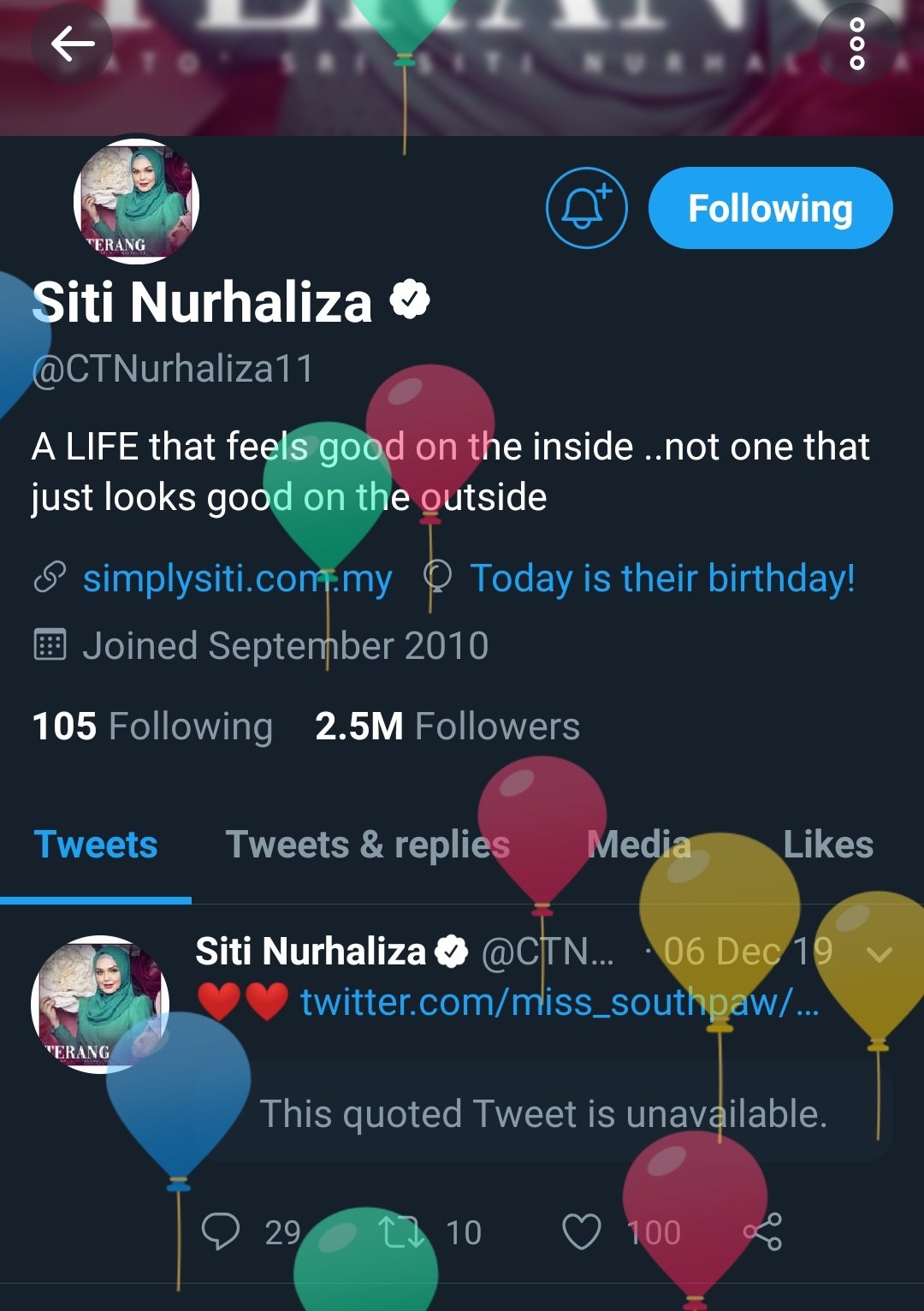 Happy Birthday to Malaysian Sweetheart Dato Seri Siti Nurhaliza     