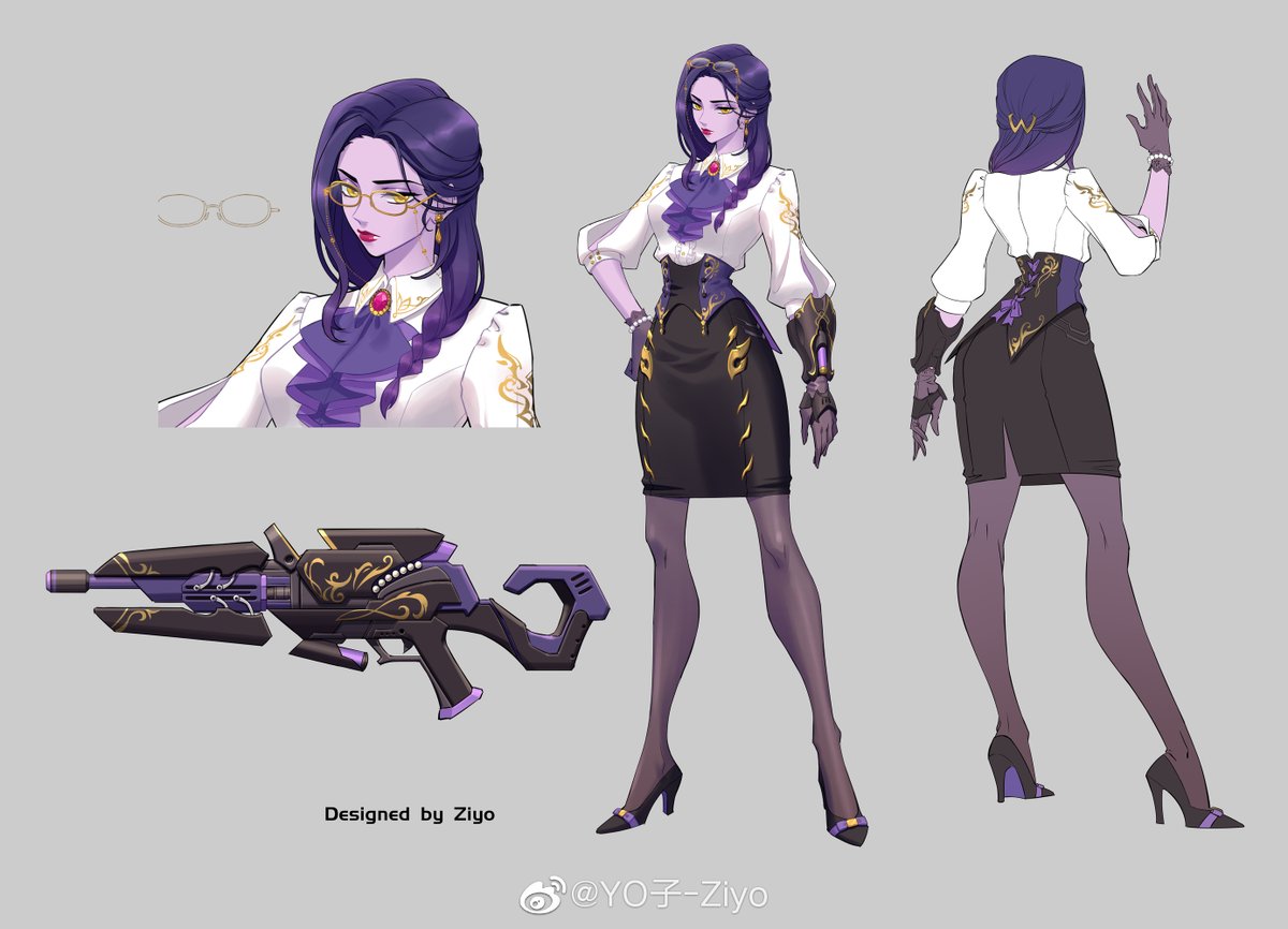#overwatch #widowmaker a school theme skin design fanart！😆