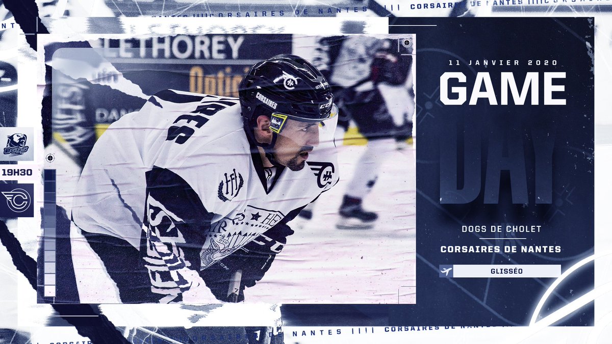 CorsairesNantes's tweet photo. 🏒 | #Gameday 🔥

🆚 @DogsCholet
⏱️ 19h30
🏆 Division 1
🏟️ Glisseo

 #Derby #TeamCorsaires 🔵⚫️ https://t.co/JCHyNuD9OX