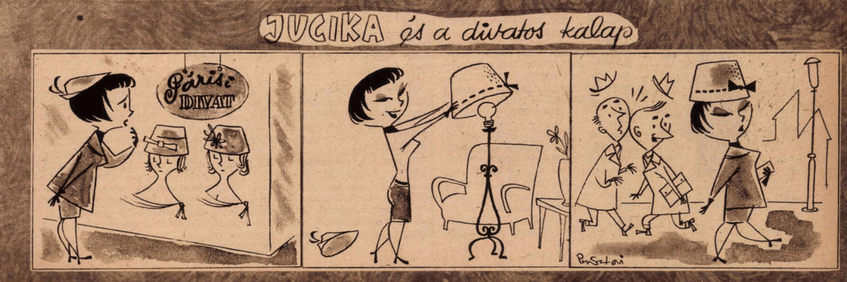 JucikaInOrder's tweet photo. 003. Jucika And The Fashionable Hat.
Published on Érdekes Újság, on the week of 25th of February-3rd of March, 1957.
#jucika #jucikainorder #jucikachronological
#ÉrdekesÚjság #February #February1957 #March #March1957 #Pusztai #PusztaiPál #PálPusztai https://t.co/U46DCA6ISV