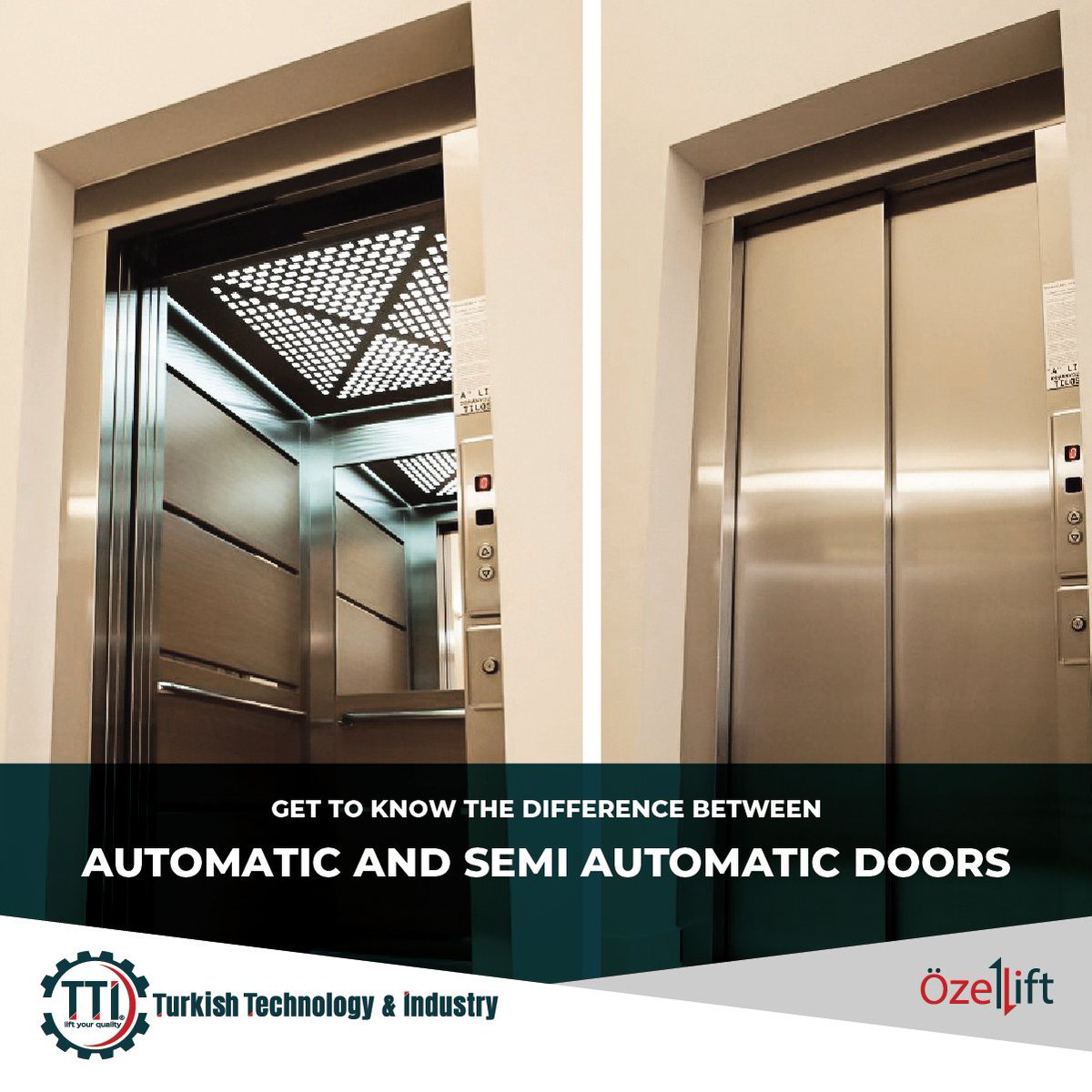 تعرف على الفرق بين الفرق بين الابواب الاوتوماتيكية و شبه الاوتوماتيكية للمصاعد.
For more information please visit our website: ttilift.com/ar/the-differn… 
Email us: marketing@ttilift.com
Contact us on WhatsApp: +905423409070