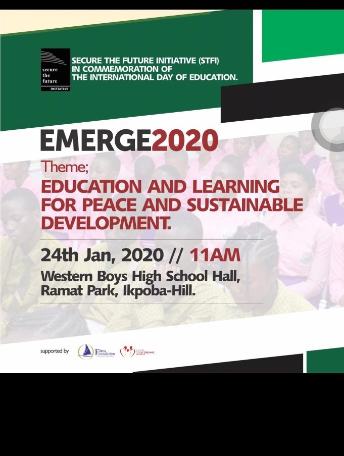 SecuredFutureNG's tweet photo. A story is a conversion of an idea to action.
What can your story do?
Join us as we rewrite the story of our Educational System at Western Boys High School with these young ones on the International Day of Education  @BetsyObaseki
 @GovernorObaseki #SecuredFutureNG
#BeninCity https://t.co/LTAZHd43nW