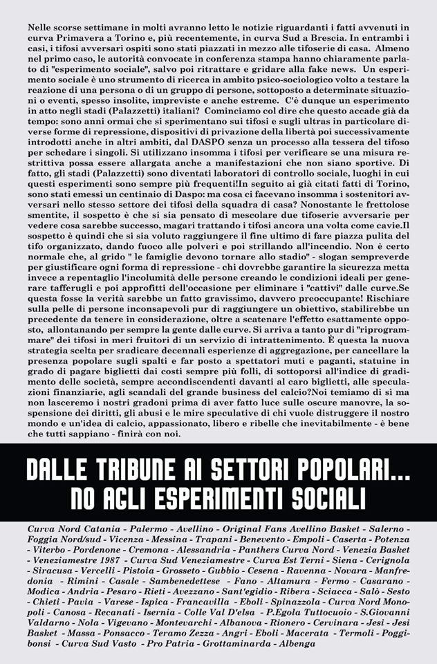 StefPag82's tweet photo. 📢Tifoserie unite: ''Dalle tribune ai settori popolari... No agli esperimenti sociali''
➡️https://t.co/17b9MfHTV3

@Sportpeoplenet @Pippoevai @markdoidge @articolo71
@minuto78 @contrasti_sport @sportpopolare @Sportellate_it @ZCblog @zeropregi
@tackleduro @VargiuLuca https://t.co/BAPXHwNtAk