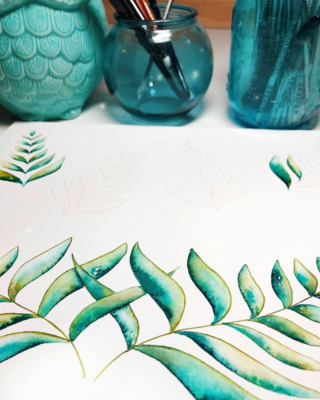 tracibixby's tweet photo. Lovely Friday night in the studio. Leaf after leaf after leaf. Zen 🌿 https://t.co/SLwrU4KFM9