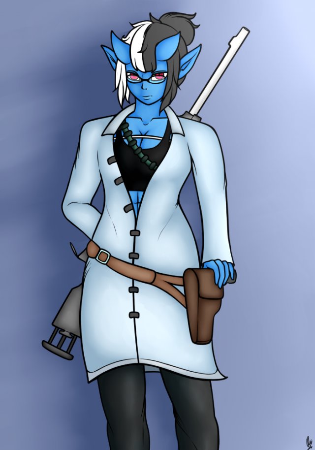 LewdMaiko's tweet photo. Name:Bunko Oda
Race:Oni
Occupation:Field Scientist/Weaponsmith
Height:6'6"
Weight:205
Sexuality:"Not your business" https://t.co/qNJ46EqAEM