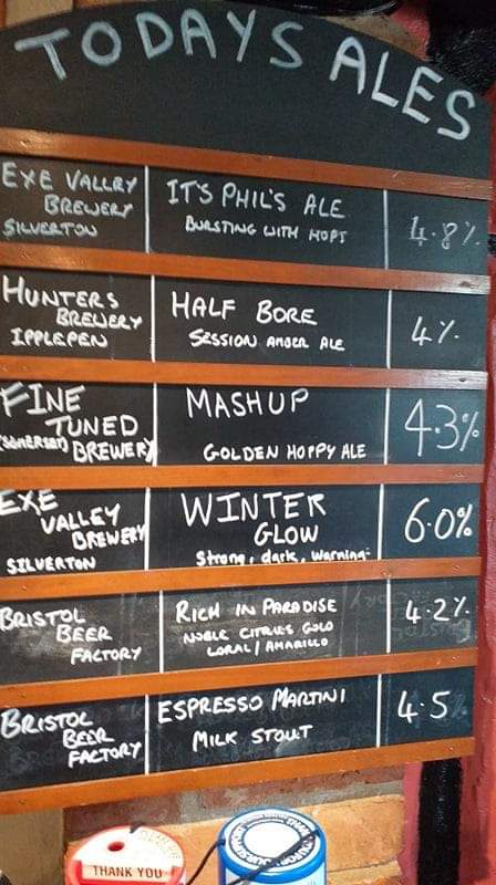 Today's Cask Ales here at the London Inn Ottery St Mary. Have a great weekend.