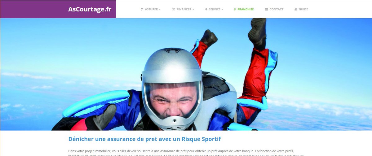 ascourtage.fr/emprunteur/ris… <a href="/ascourtage/">As Courtage</a> Assurance de pret avec un Risque Sportif