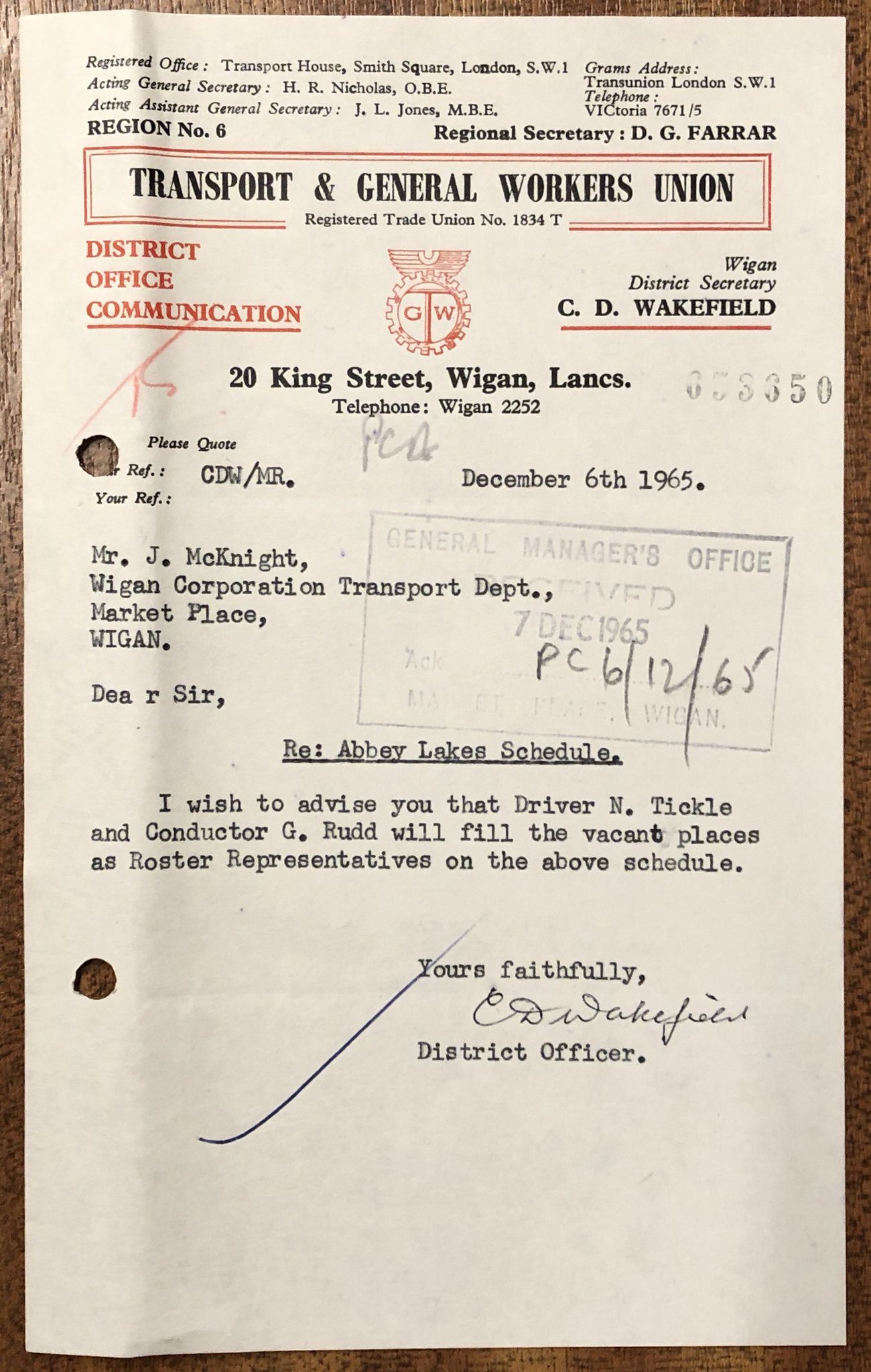 Museum Of Transport Greater Manchester So Ephemeral Yet Preserved In Our Archive Over 50 Years Later This Letter From The Tgwu Union To The Wigan Corporation General Manager Is