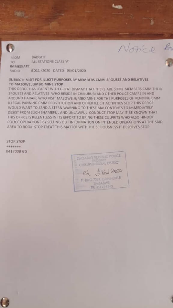 PacheduZW's tweet photo. Zim Police struggle to survive as wives and female Police officers in Mazowe turn to Prostitution.

ED only uses @PoliceZimbabwe to beat up innocent civilians but does not care about their welfare. https://t.co/bYCEejFM09