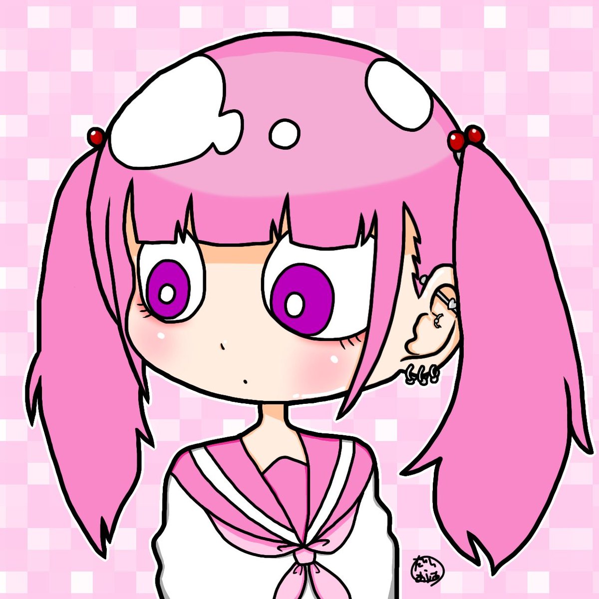 だい ありあ 6月クリマ名古屋 Twitterissa 落書き Pink Pink Pink 落書き イラスト 絵描き 絵描き人 ピアス女子 ゆめかわいい ゆめかわ 病みかわ 病みかわいい メンヘラ ピンク 創作の狼煙 絵描きの輪