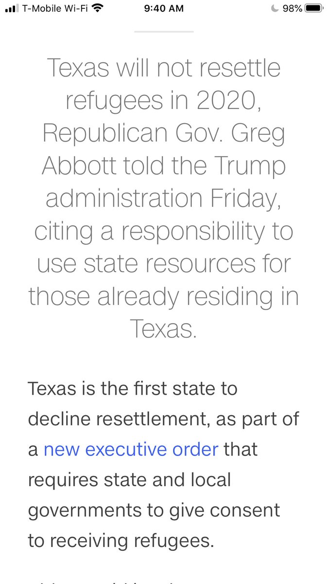 Lionsrawjon's tweet photo. Disappointed with Texas choosing not to take any more refugees in 2020. https://t.co/SisQUJNIy3