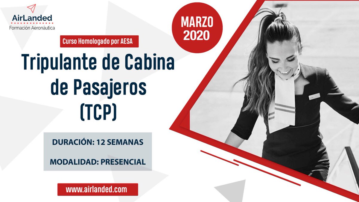 air_landed's tweet photo. ¡Empieza ahora tu futuro profesional como tripulante de cabina de pasajeros! ✈️
¡Súmate a la experiencia #AirLanded!
📝 Curso TCP
📅 Marzo 2020
🔗 CLICK AQUÍ 👉🏼 https://t.co/FhJ7PPhPcb https://t.co/p3jzJAf5sj