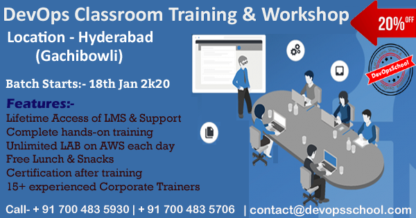 DevOpsSchools's tweet image. Ensure a better career for yourself this New Year with best DevOps Classroom Training by DevOpsSchool in Hyderabad.
Get Flat 20% Off! New Year Sale Happening Now.
DevOps Agenda (Hyderabad):- bit.ly/2I5gQK0
#DevOps #Training #Course #Certification #Classroom #DevOpsSchool