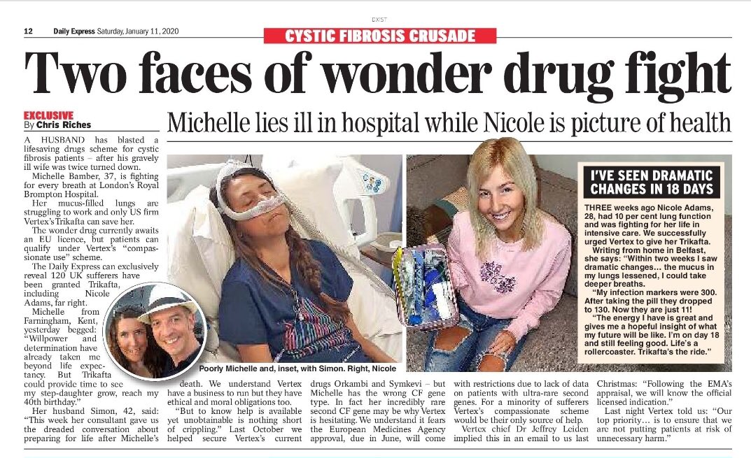 Turts11a's tweet photo. Vertex denied life saving drug to young mother TWICE! #trikafta @VertexPharma #CF #CysticFibrosis @MattHancock @NICEComm #BorisJohnson https://t.co/XCoN4oJF1c