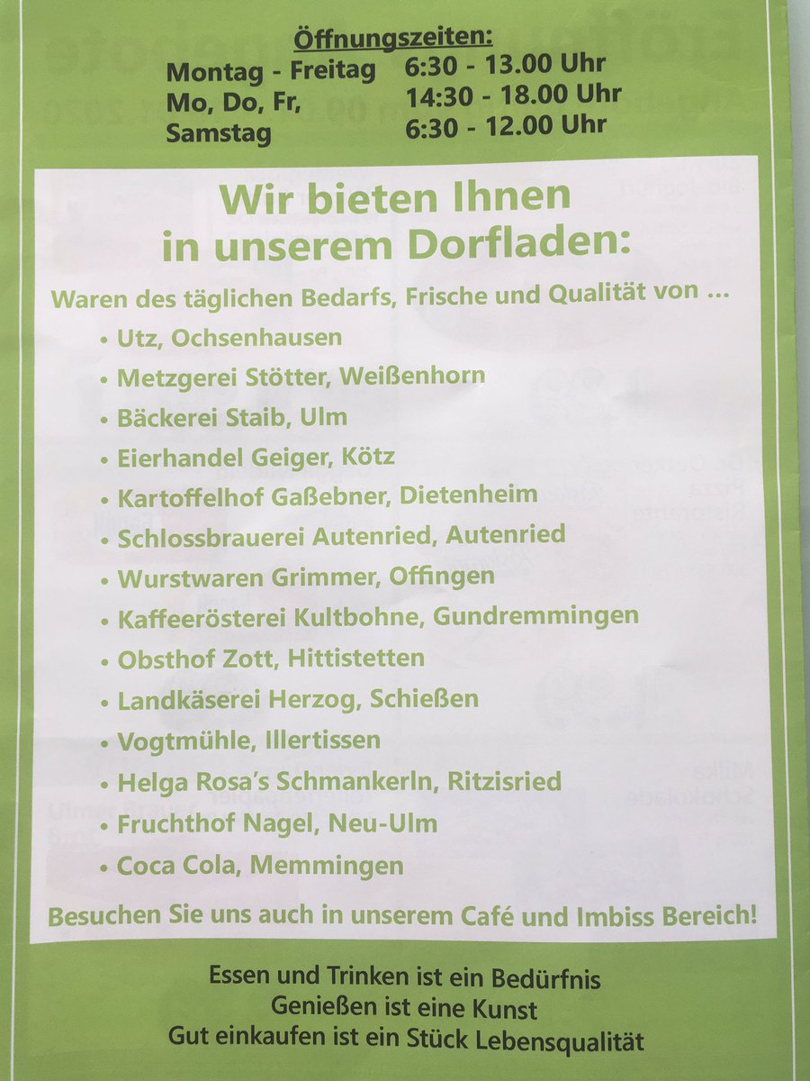 SPDSenden's tweet photo. Gestern bei strahlendem Sonnenschein fand die offizielle Eröffnung des Dorfladens in #Witzighausen statt. Er bietet bei seinen etwa 2.000 Artikeln auch eine Vielzahl an regionalen Produkten an.
#Dorfladen #Gutesvonhier https://t.co/ZzihLrPfCk