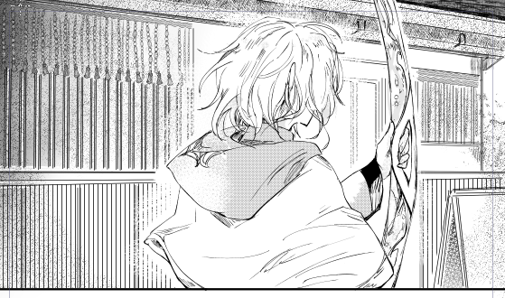 That moment when I draw a panel of Kiso with a nice bg but after I remember I have to put 2 large speech bubbles on top of it