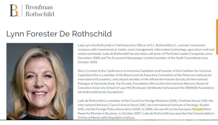 Lynn Forester de Rothschild is the spouse of Epstein listee Evelyn. Together with Archpaedophile Jimmy Savile, Ffion Hague (wife of Willy) and Prince Randy Andy, Lynn de Rothschild was on the board of Outward Bound where indescribable abuse took place.
x.com/ciabaudo/statu…